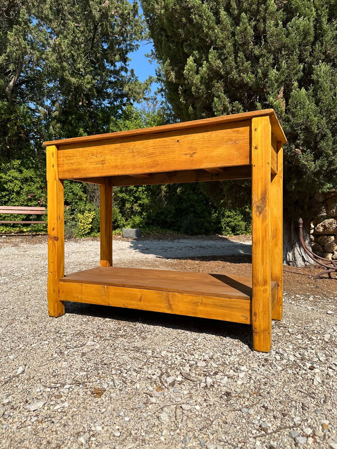 Old wooden workbench