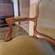 Pair of Louis XV style armchairs in cherry wood, upholstered in green velvet.