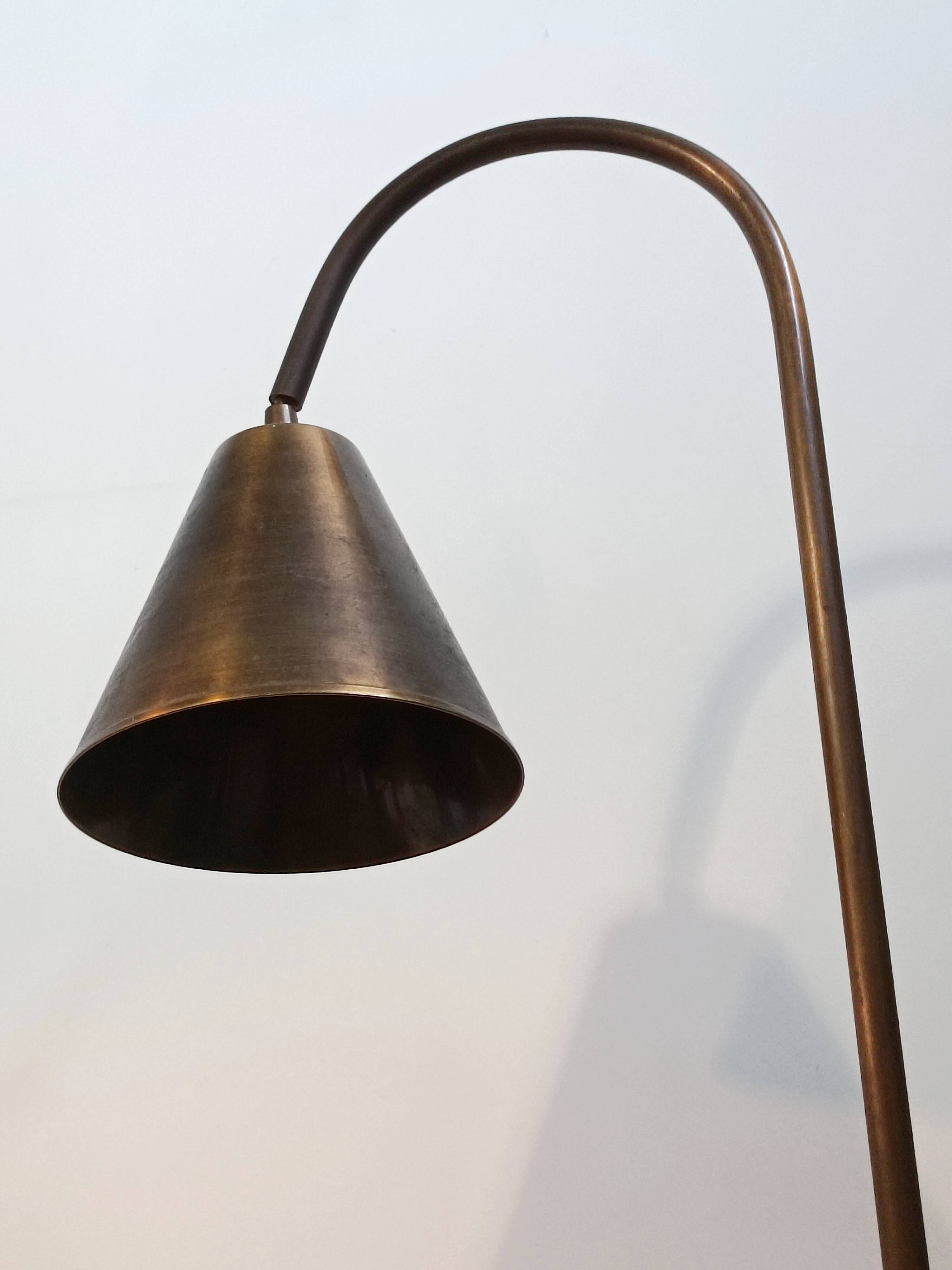 Brass Floor Lamp by Jacques Adnet for Valenti 1960s