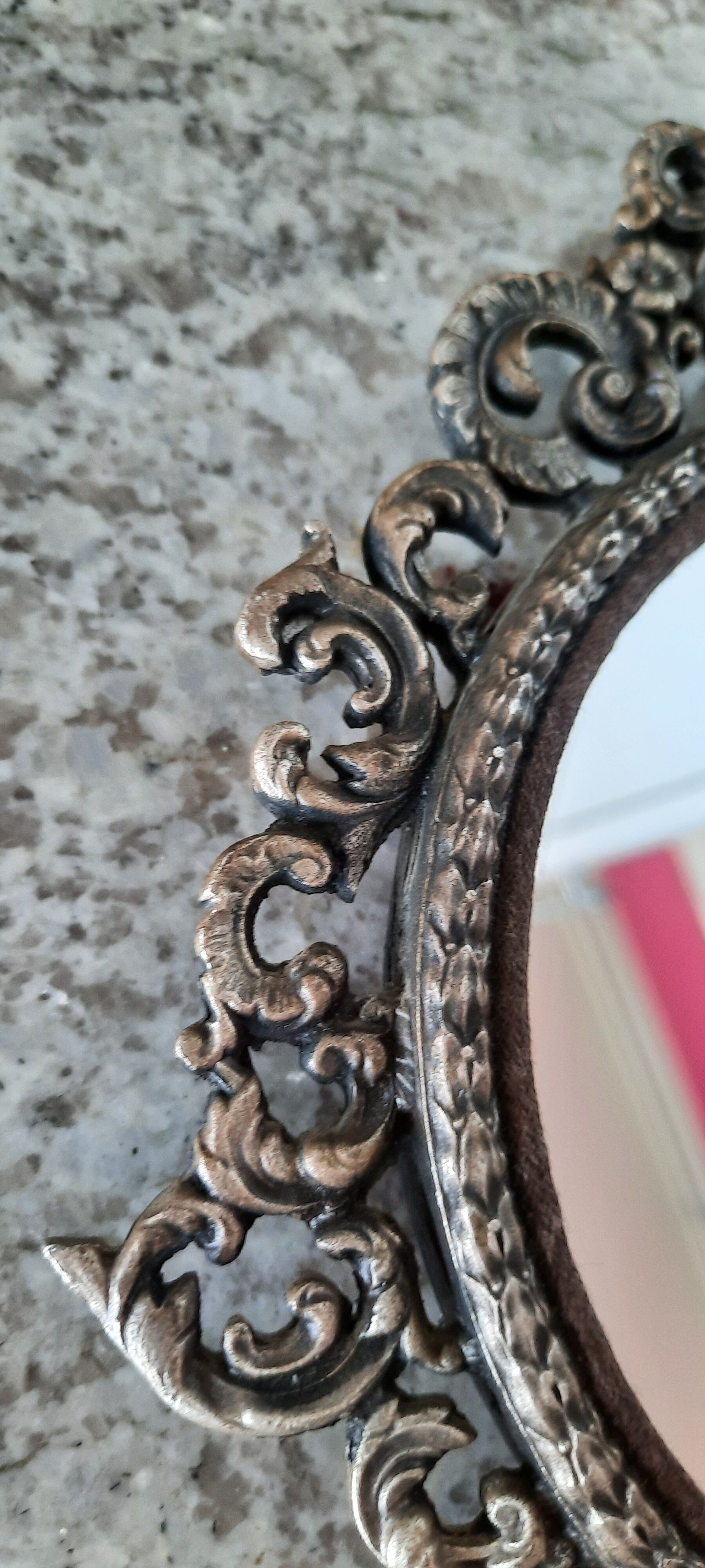 Vintage metal wall mirror 11x22cm
