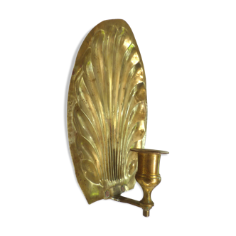Wall shell candlestick in brass