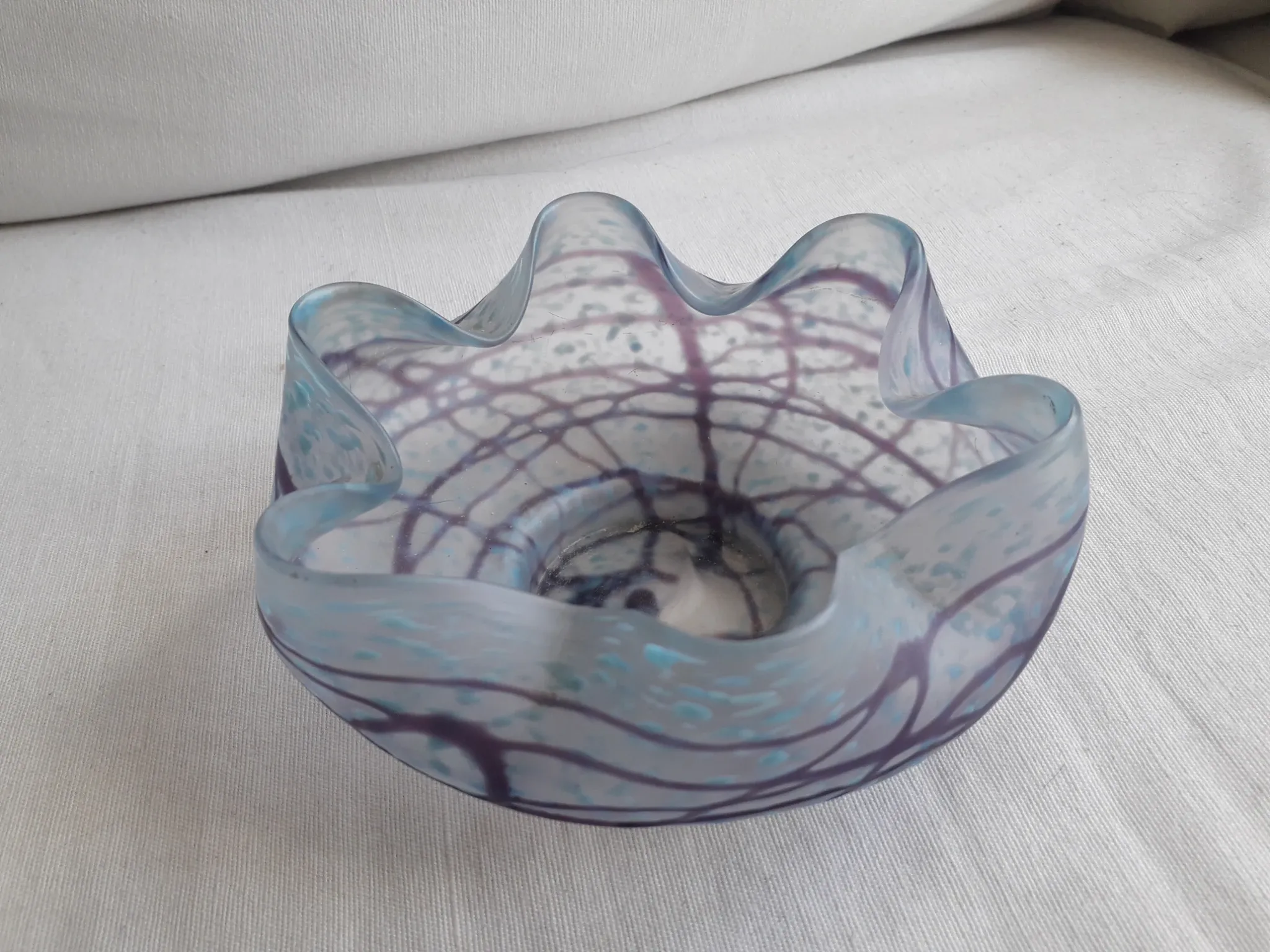 Very original vintage glass catchall.