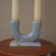 Ceramic candle holder candelabra candlestick handcrafted Abbaye ND country decoration