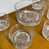 Crystal salad bowl and cups