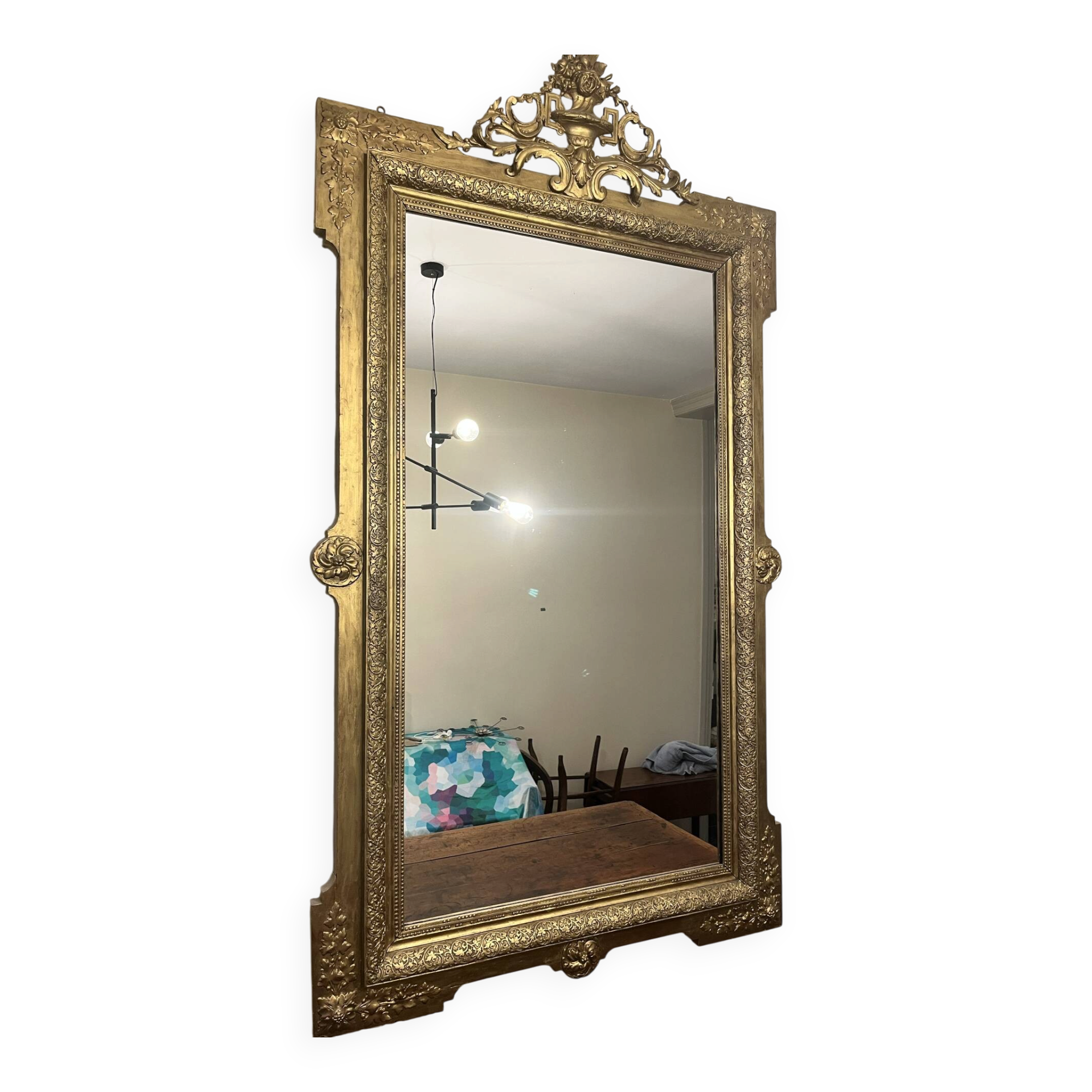 Large gilded antique mirror