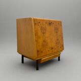 Vintage Czech Burr Walnut Bar Cabinet 1950s