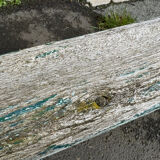 Old wooden and cast iron garden bench 2 m long – original patina