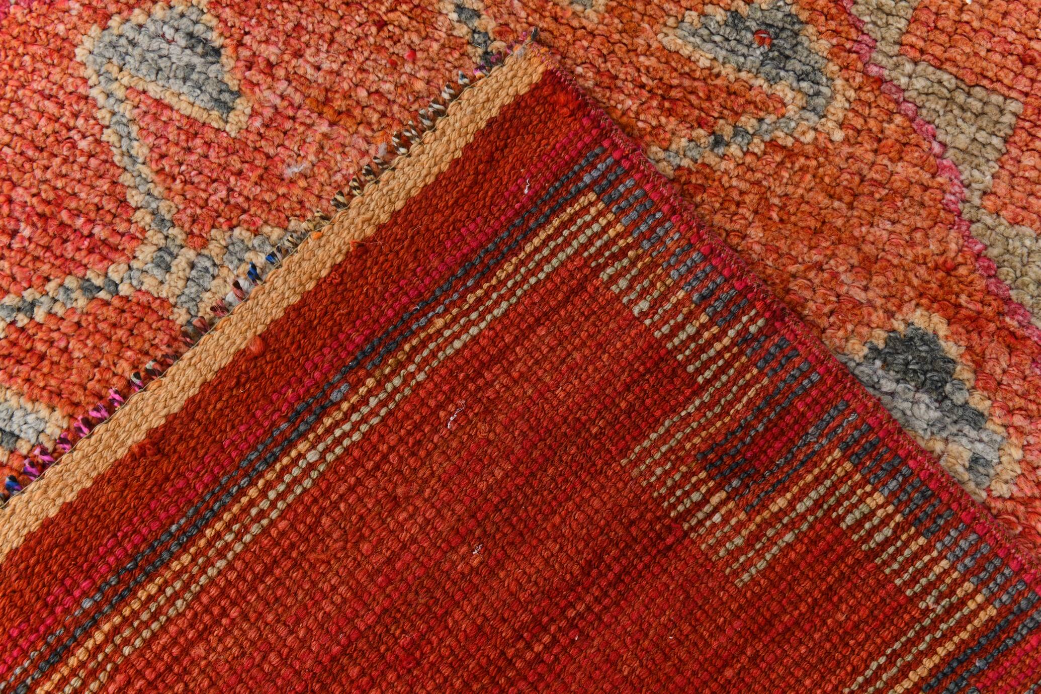 3x11 Red & Pink Super Soft Vintage Runner Rug, 98x335Cm