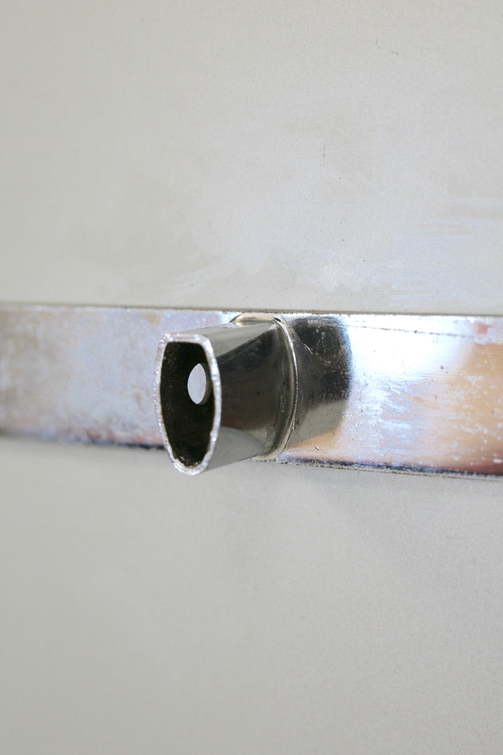 Pair of 70s tubular mirrors, chrome steel