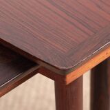 Three Danish nesting tables in rosewood by Mobelintersia 1960.