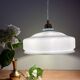 Vintage white opaline lampshade pendant light