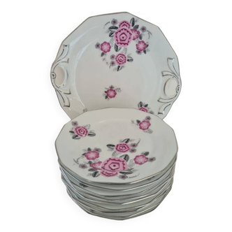 Art deco porcelain cake service