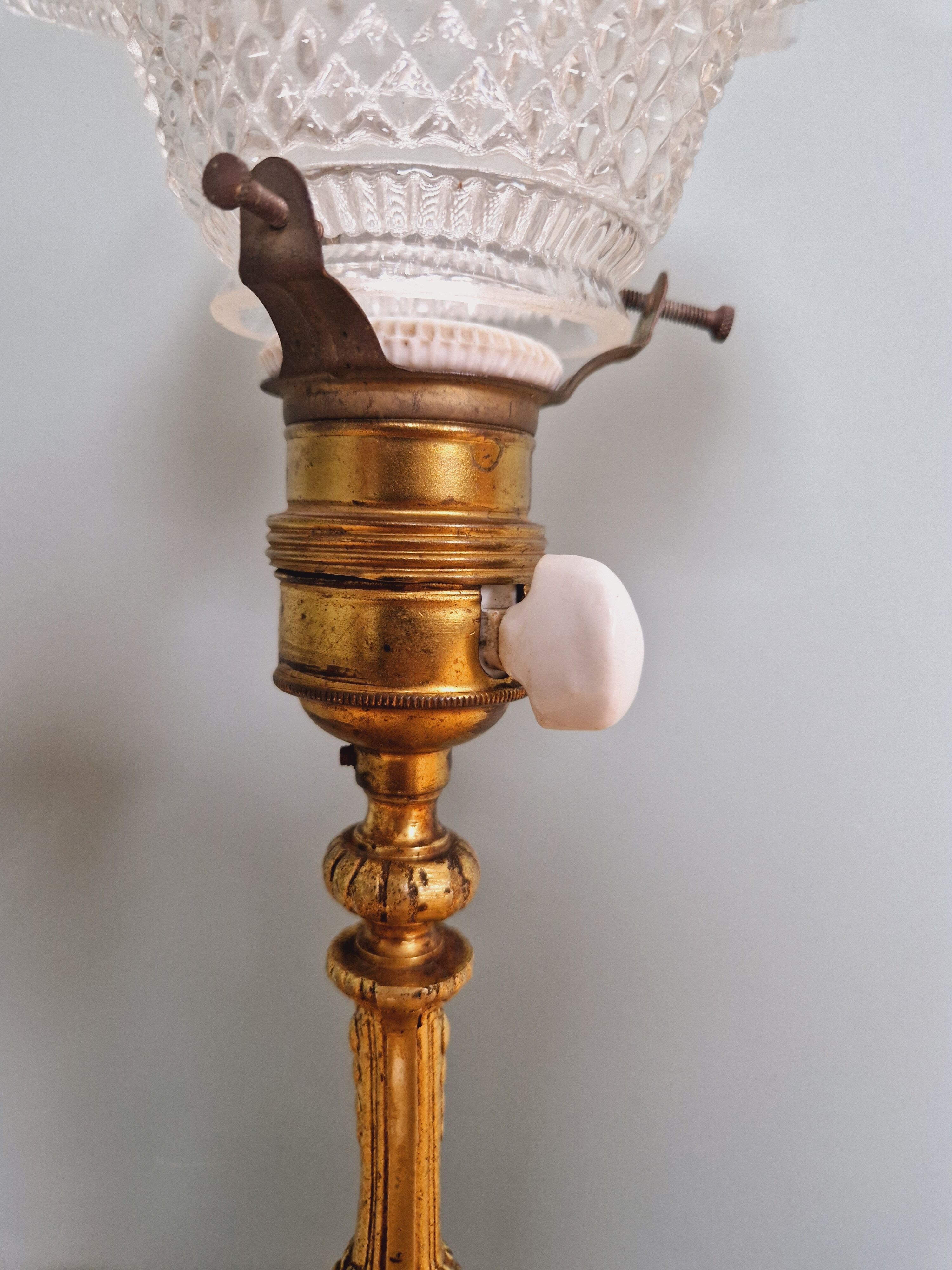 Table lamp in gilded bronze, late 19th / early 20th