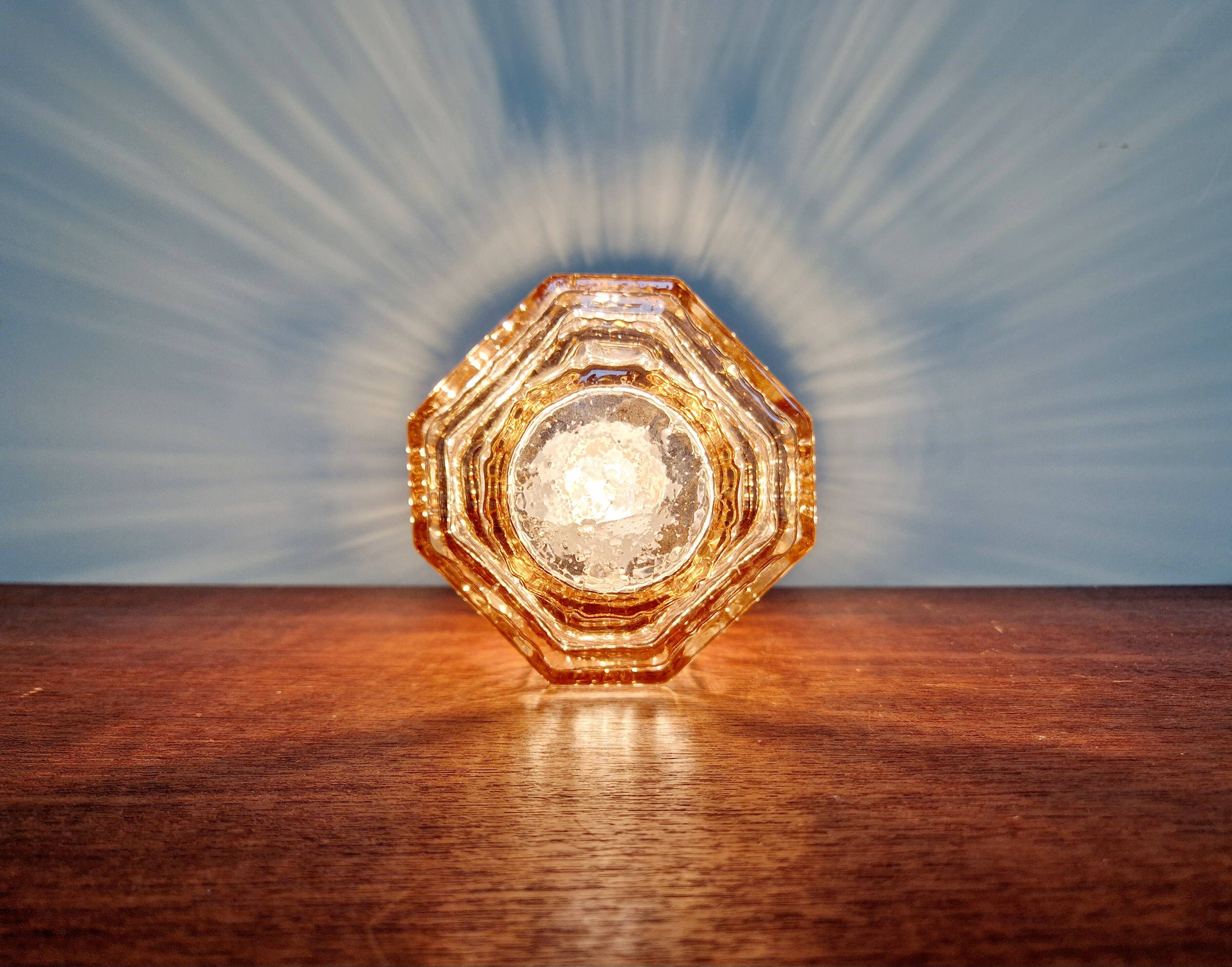 Art Deco Skyscraper Ceiling Light in Clear Pink Glass, 1920s-30s