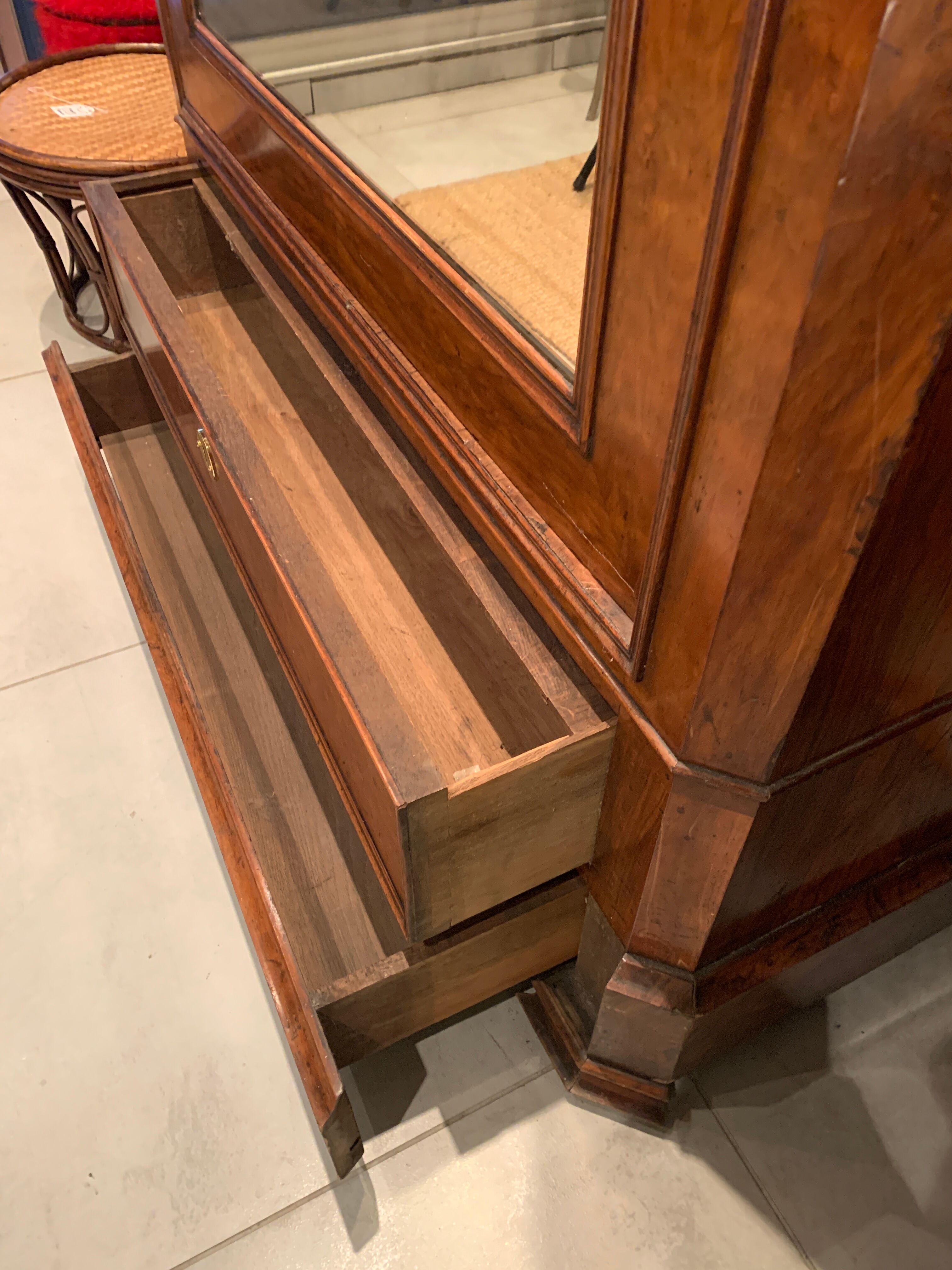 Old mahogany veneer cabinet