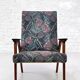 50s - 60s armchair in wood and fabric