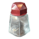 Art Deco glass and bakelite powder shaker in burgundy – 1940s/50s