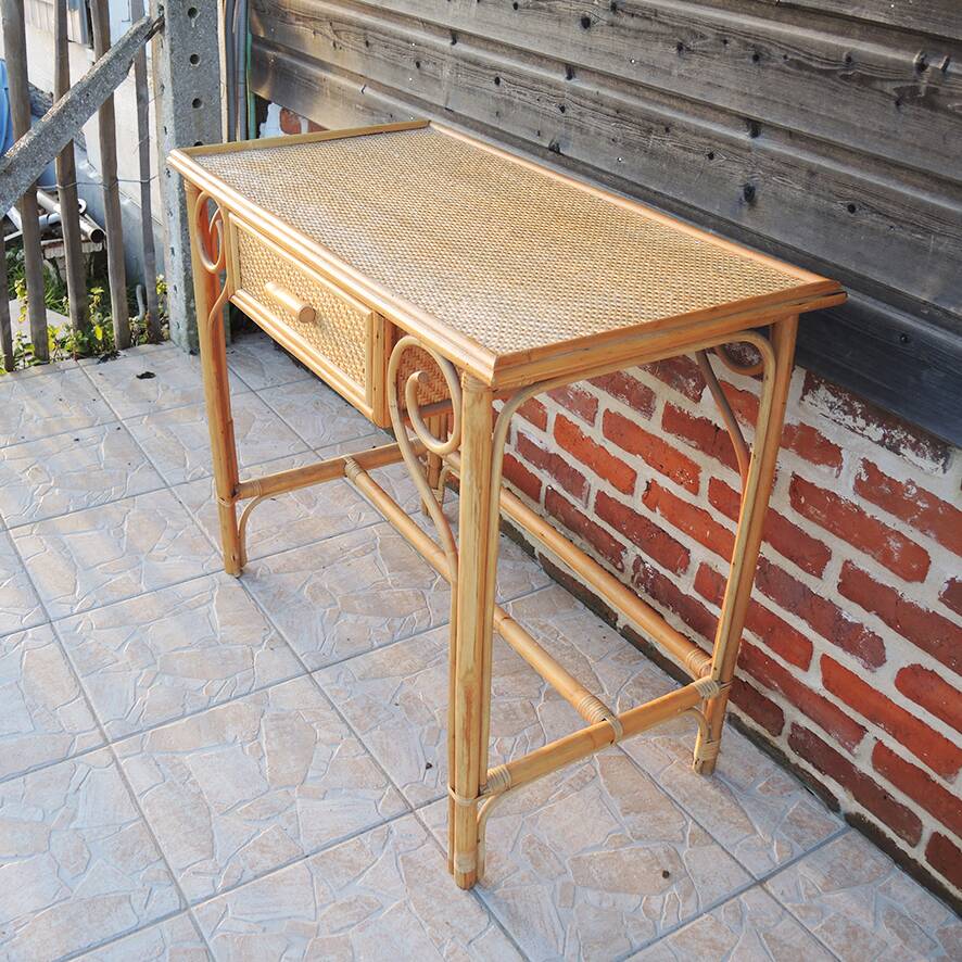 Old bamboo and wicker desk / dressing table