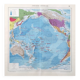 Vintage map Oceania Australia Japan 43x43cm from 1950