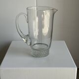Carafe à anse en verre belle matière pied motifs billes de verre H21