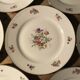 Set of 12 dessert plate in Limoges porcelain PCL with floral decoration