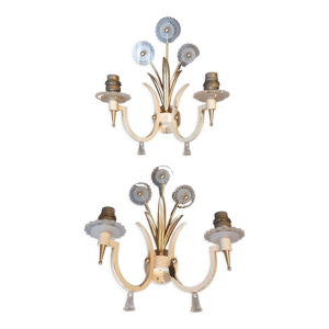 Paire d'appliques en fer forgé