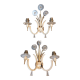 Paire d'appliques en fer forgé et bakélite 1940