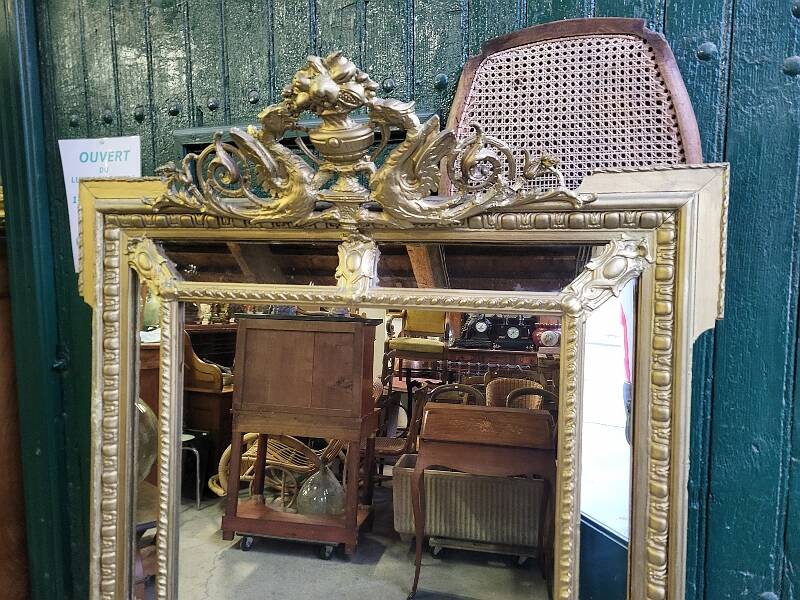 Large framed mirror from the 19th century