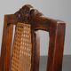 Chaise en bois et rotin française antique, vers 1900