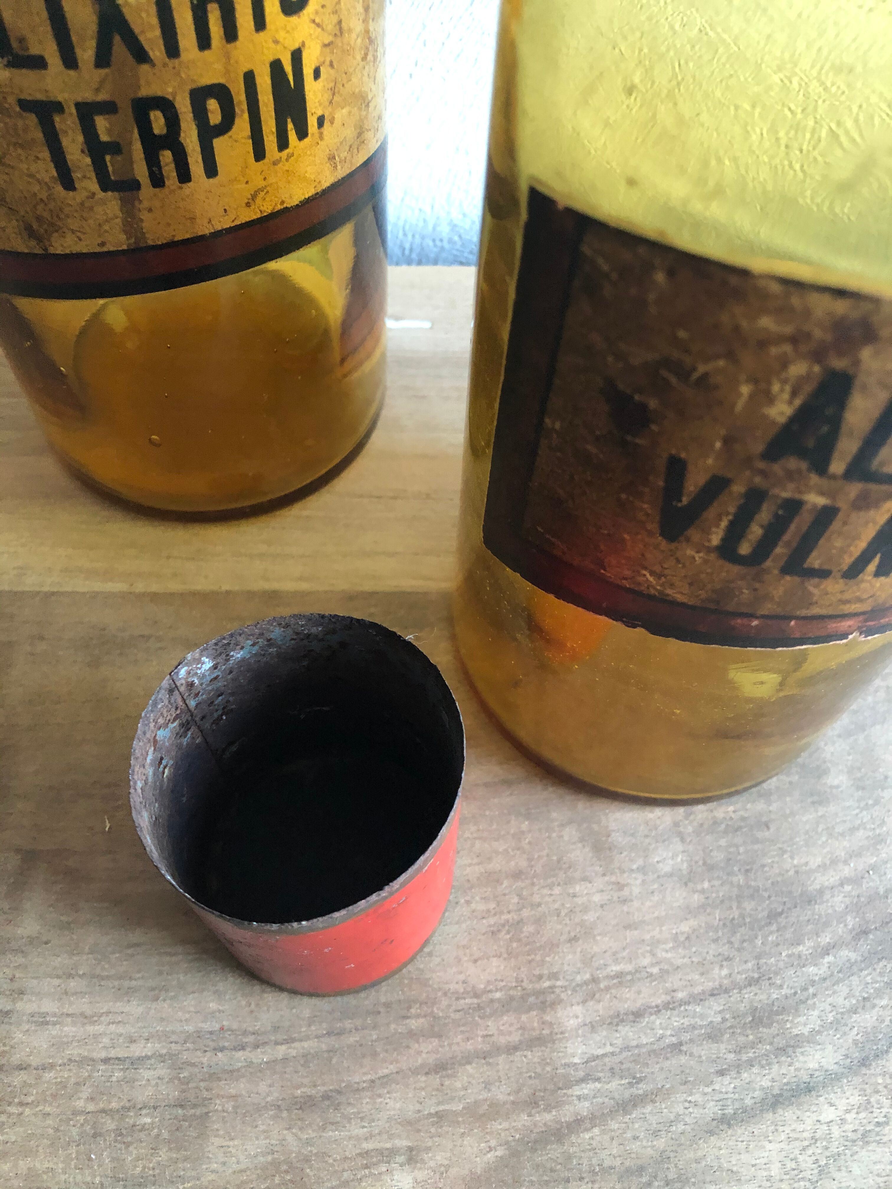 Old pharmacy bottle/jar "Alcohol Vulnerar" brown glass