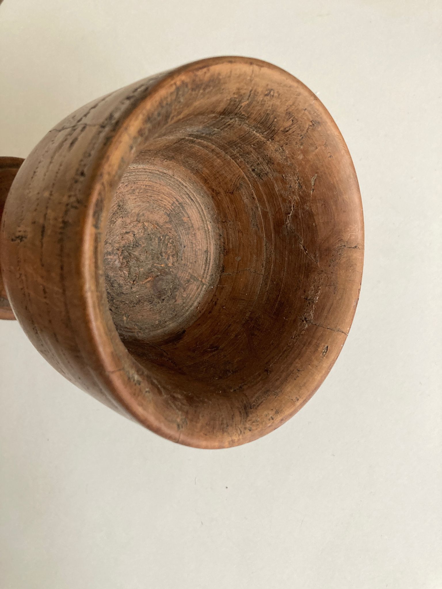 Pot cover 19th neo classic solid wood turned H24cm