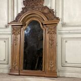 Painted carved wooden mirror, 18th century
