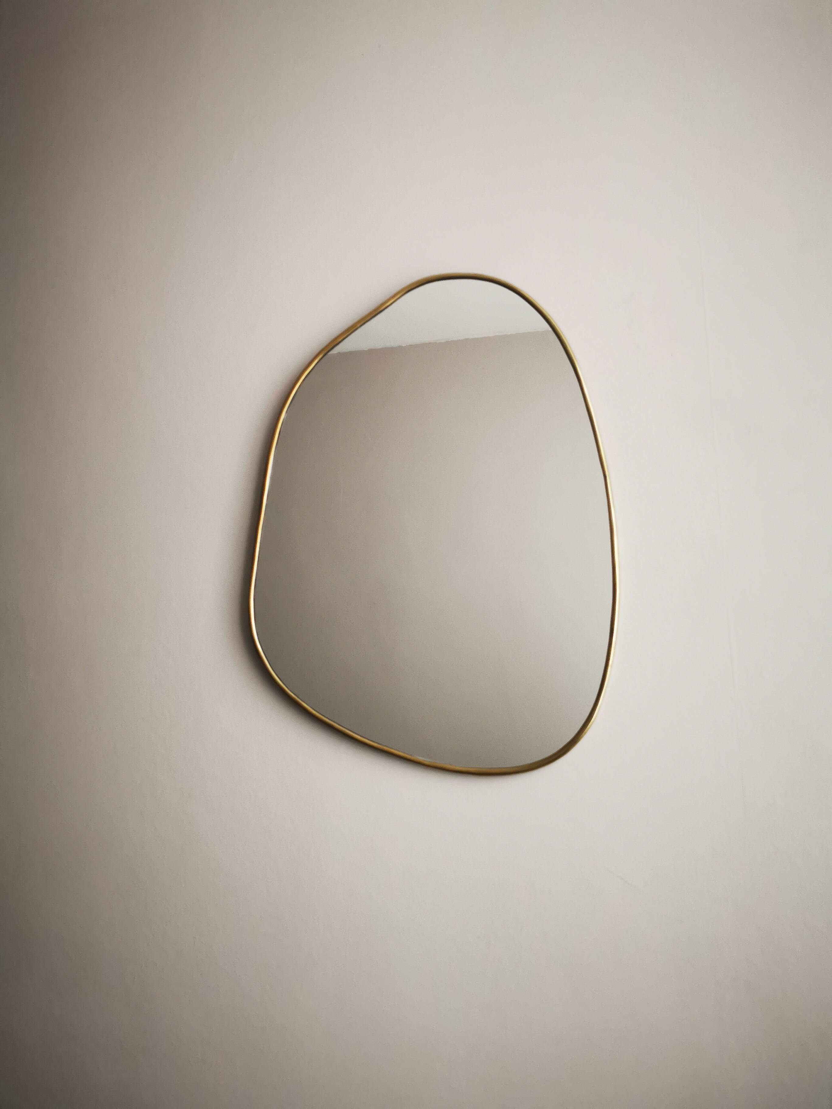 Gilded brass mirror 51 cm