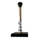 Silver-plated metal lamp base with crystal.