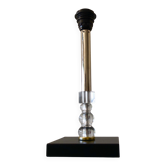 Silver-plated metal lamp base with crystal