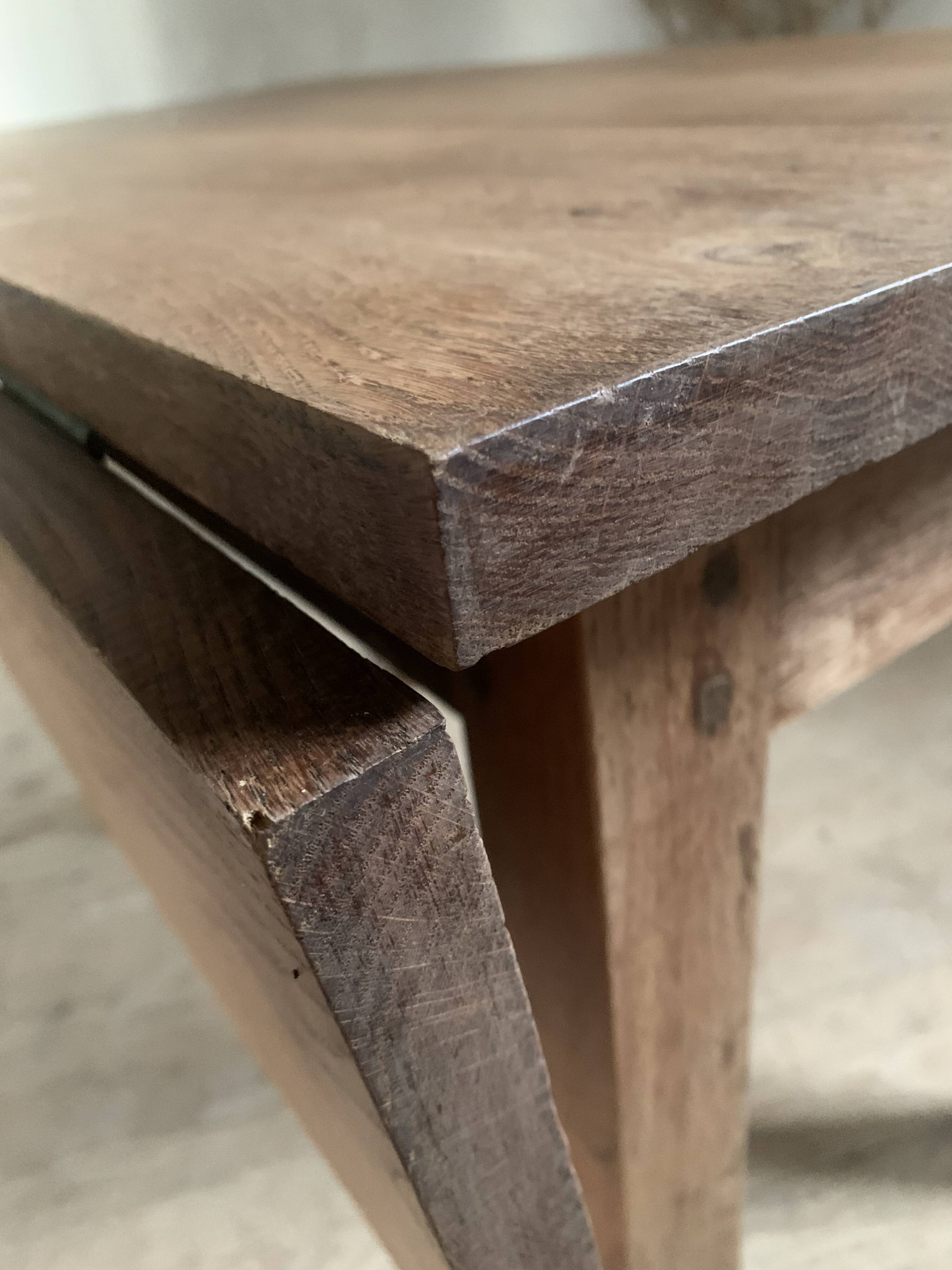 Vintage solid oak drop leaf farmhouse table