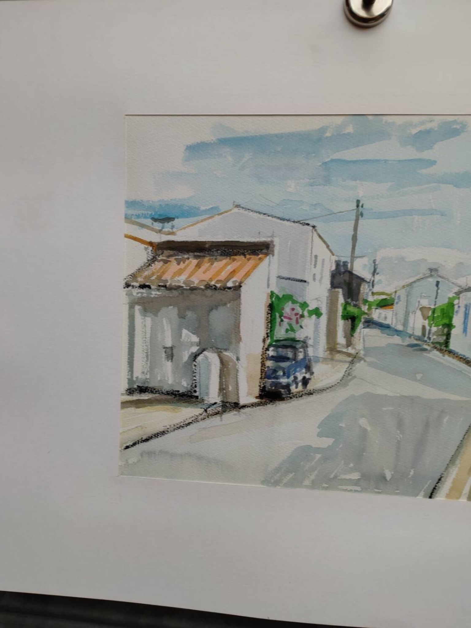 Watercolour by Michel Roubille, 2001.