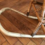 Rattan and bamboo rocking horse
