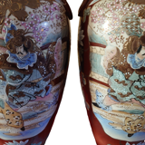 Pairs of satsuma baluster vases signed 19th Meiji period 1868-1912