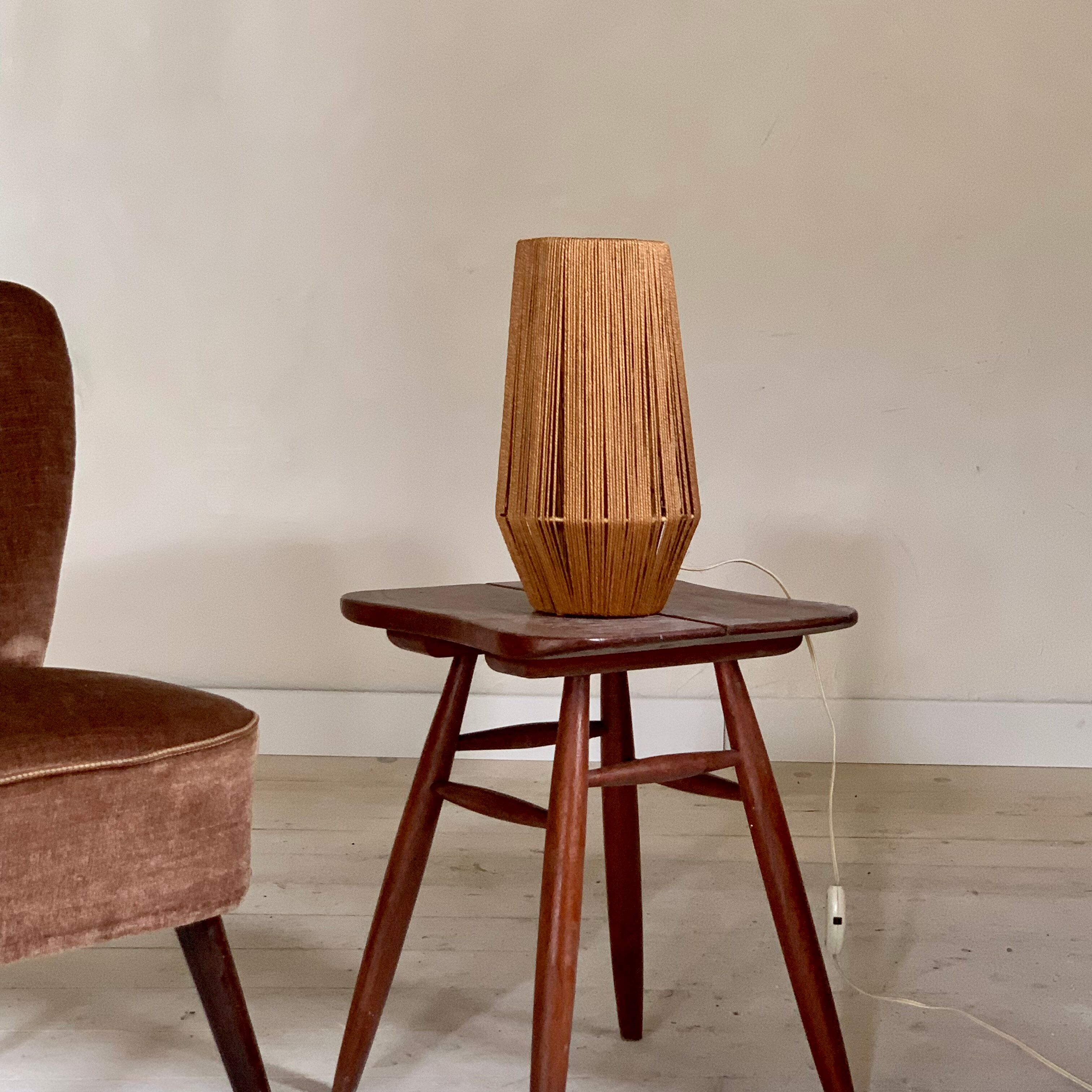 Vintage Danish rope table lamp
