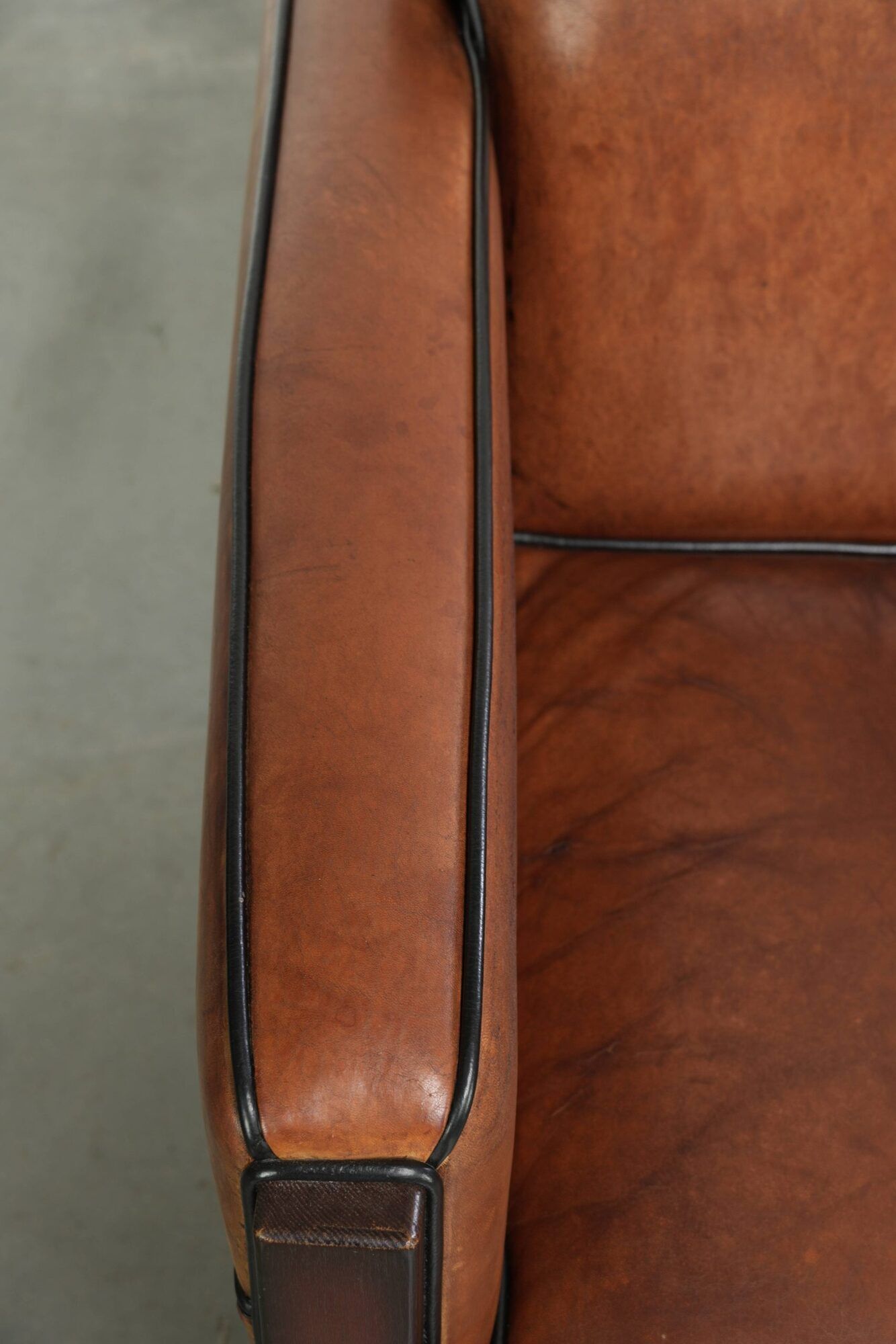 Very interesting sheepskin Art Deco design armchair with a great design