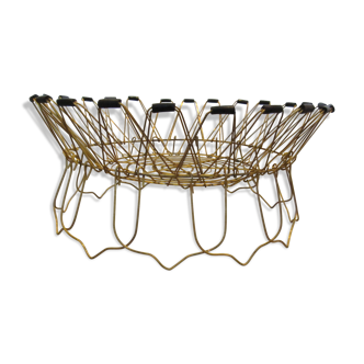 Fruit basket golden metal 1960