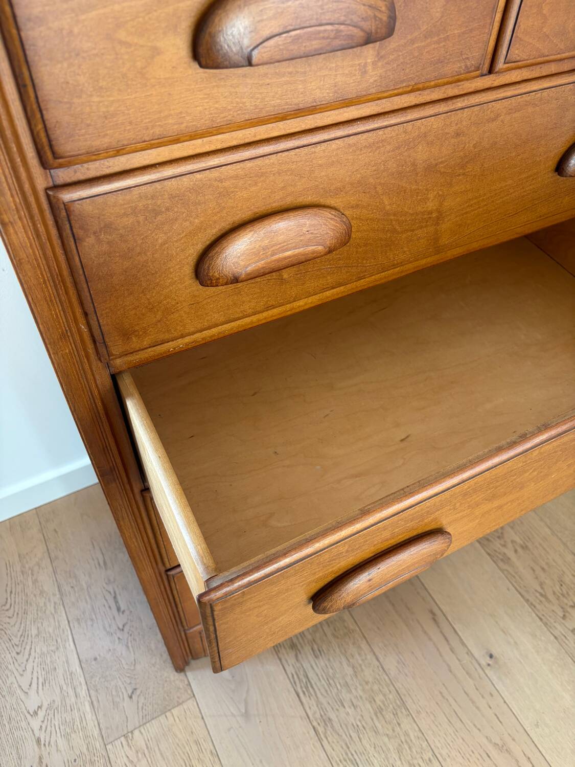 Maple stamped chest of drawers