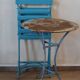 Guéridon métal et 2 chaises pliables