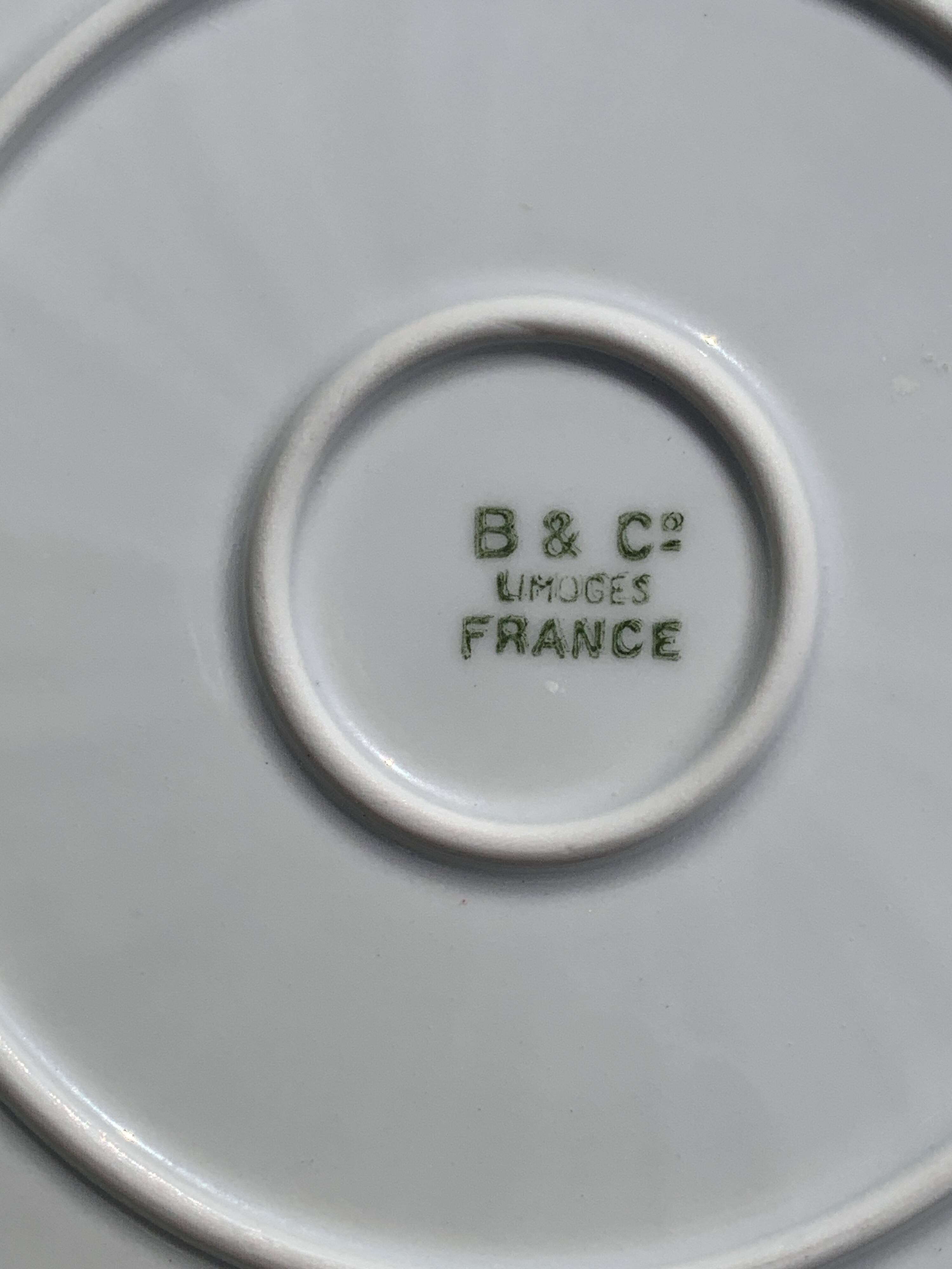 6 dessert plates in Godronnée porcelain from Limoges Bernardaud