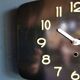 Rectangular vintage formica wall pendulum clock "Phosphorescent black"