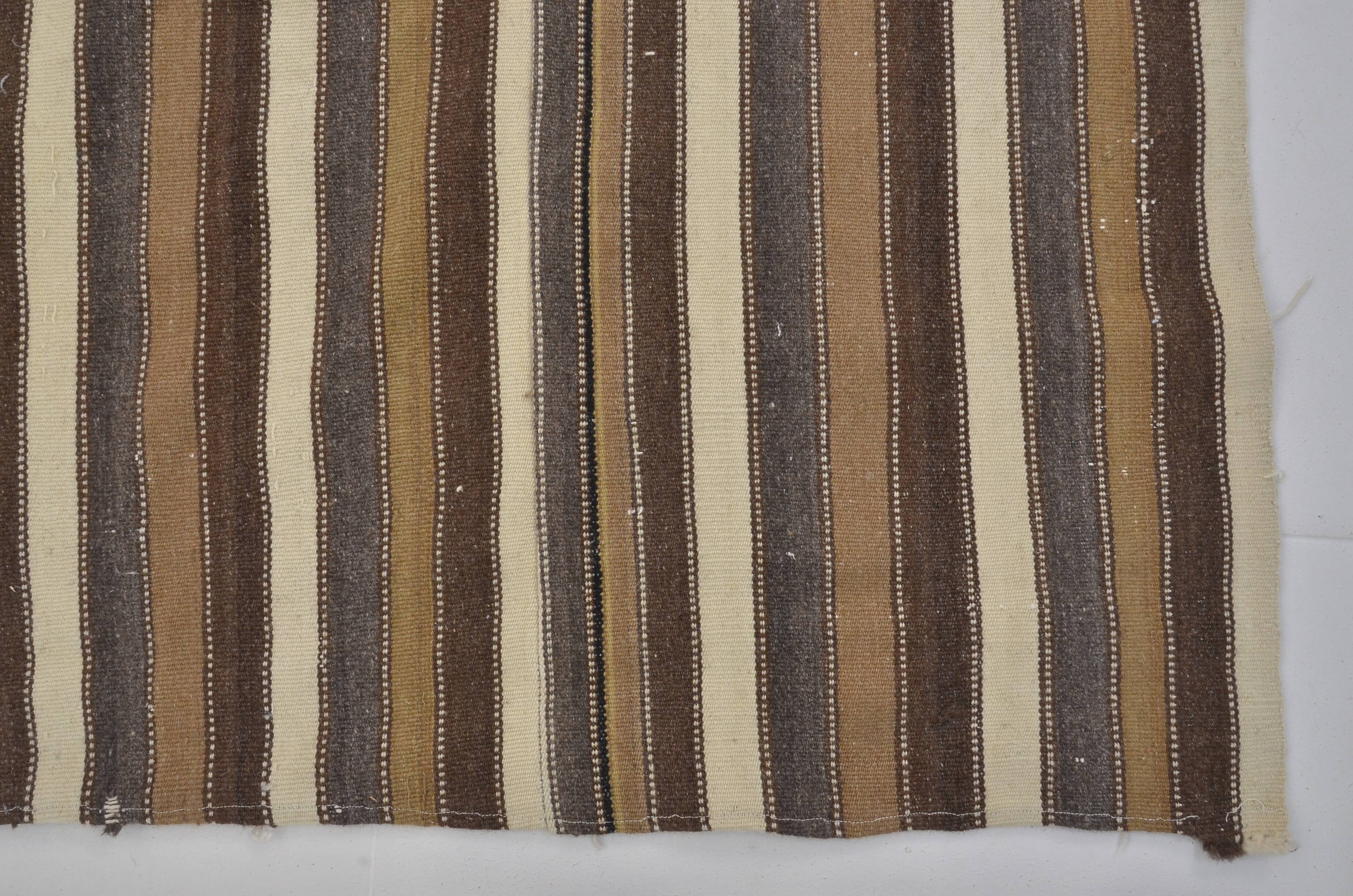Turkish Neutral Stripe Kilim Rug sku 1655