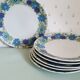 6 flower dessert plates