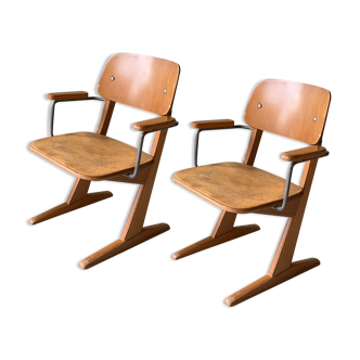 2 Casala children's chairs - wood & metal
