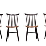 Set of 4 spindle back dining chairs 1960s holland